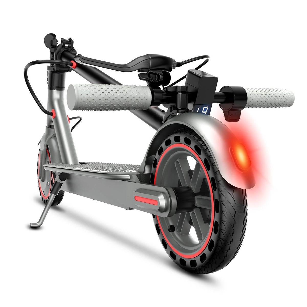 Electric Scooter for Adults 350W Motor - 19 MPH Top Speed, 21-Mile Range, 8.5" Solid Tires, Foldable Commuter E-Scooter with App Control, Dual Brake System & LED Lights | Portable Folding Design