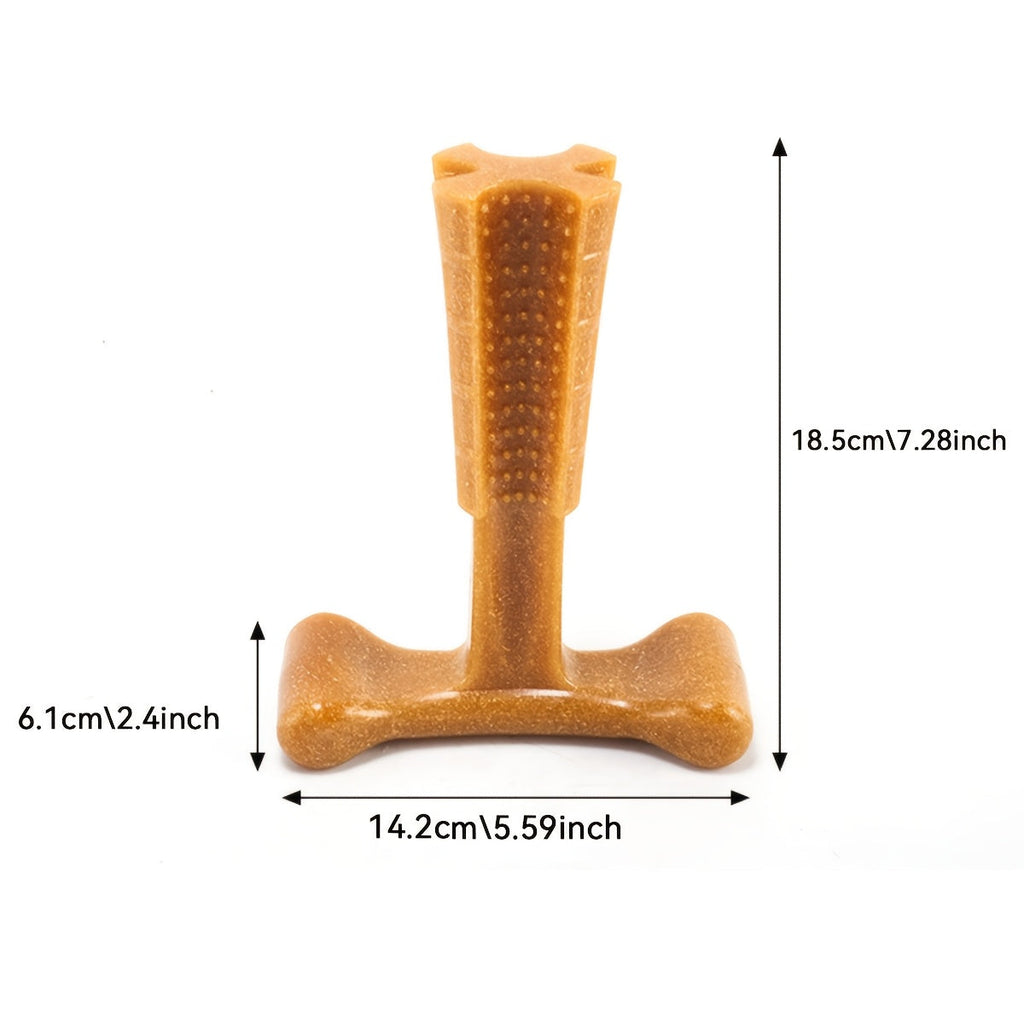 Durable Dog Chew Toy T-Shape – Non-Breakable Textured Gum Toy with Ergonomic Grip for Aggressive Chewers, Puppies & Adult Dogs, Tough Plastic Teeth Cleaning Chew
