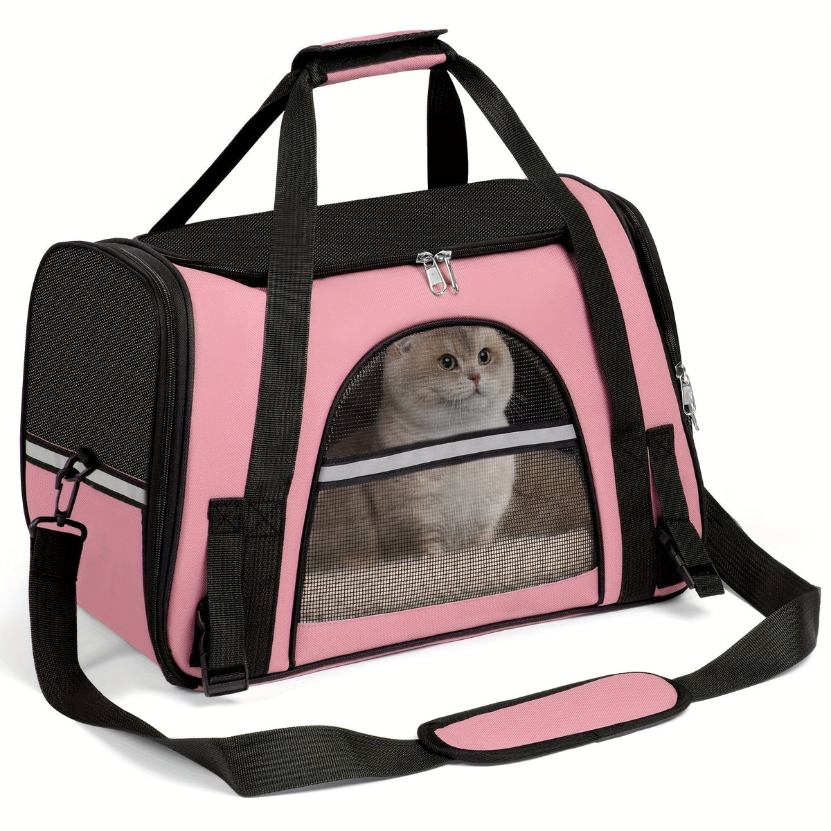 Cat Carrier Backpack Foldable & Ventilated – Airline Approved Pet Travel Bag with Secure Anti-Escape Zipper, Spacious Collapsible Design for Cats & Small Dogs, Breathable Car & Plane Travel Carrier