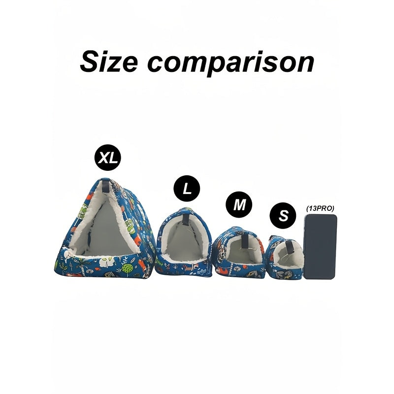 Warm Bird Nest Hammock Swing for Bird Cage - Cozy Plush Bird Bed Tower House for Parrots Parakeets Canaries Cockatiels - Hamster Breeding Nest Small Pet Sleeping House S/M/L/XL