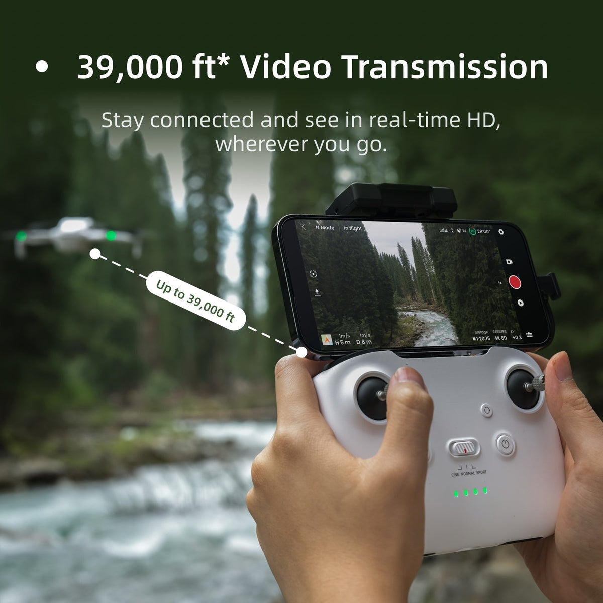 Skyrover S1 Mini Drone with 4K/60fps Camera 1/2" Sony Sensor 48MP – 3-Axis Gimbal, 12KM Transmission, 120-Min Flight (3 Batteries), Auto-Track, Smart RTH, Under 249g – S1 Combo Kit