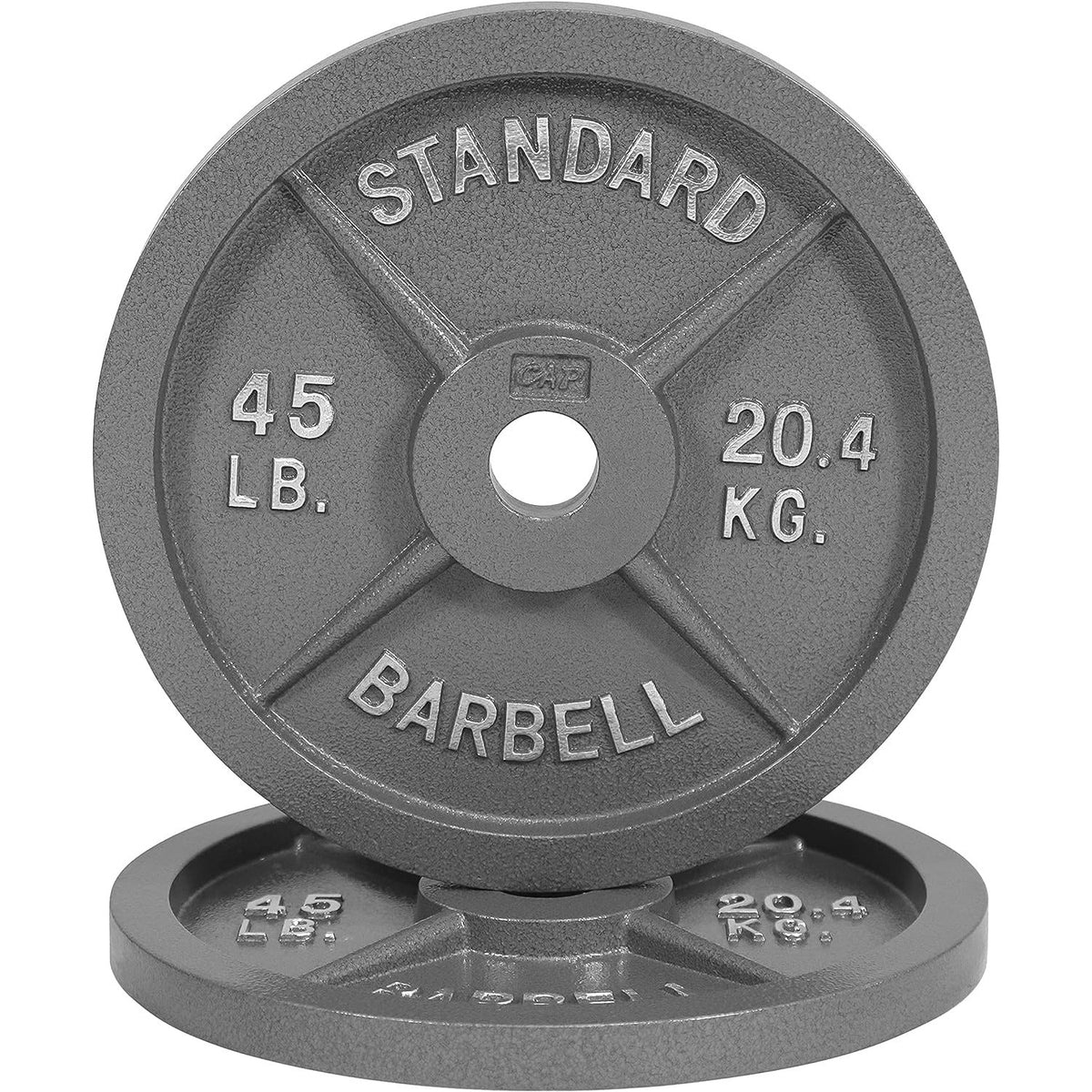 Cast Iron Weight Plates 2-Inch Solid Baked Enamel Finish for Strength Training Weightlifting Bodybuilding Powerlifting Home Gym Barbell 2.5 5 10 25 35 45 100LB