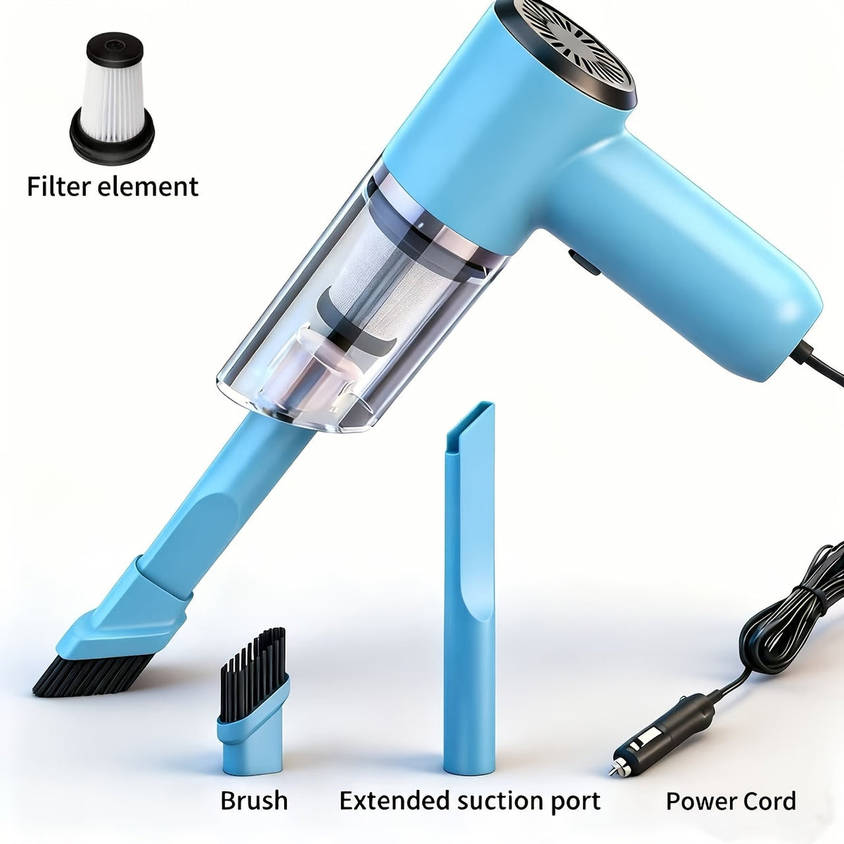 Cordless Car Vacuum Cleaner 7KPa Strong Suction 80dB Quiet Operation 3 Nozzles Rechargeable Handheld Portable Auto Vacuum for Car Interior Home Pet Hair Women Gift Car Accessories