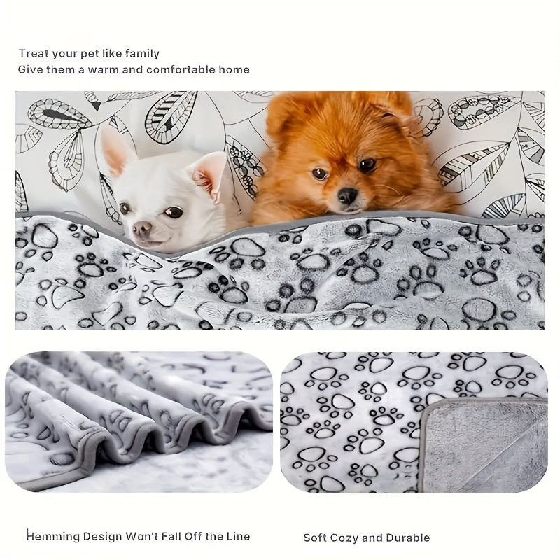 Soft Flannel Pet Blanket for Dogs and Cats Machine Washable Cozy Polyester Throw Blanket for Small Medium Large Extra Small Pets Sofa Bed Crate Blanket