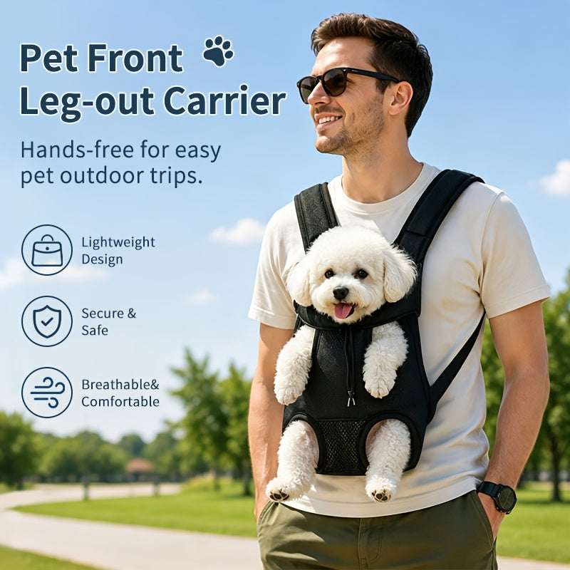 Hands-Free Pet Backpack Carrier for Cats & Small Dogs – Breathable Mesh Harness with Adjustable Shoulder Straps, Outdoor Travel Bag for Hiking, Cycling & Park Walks, Perfect Halloween & Christmas Gift