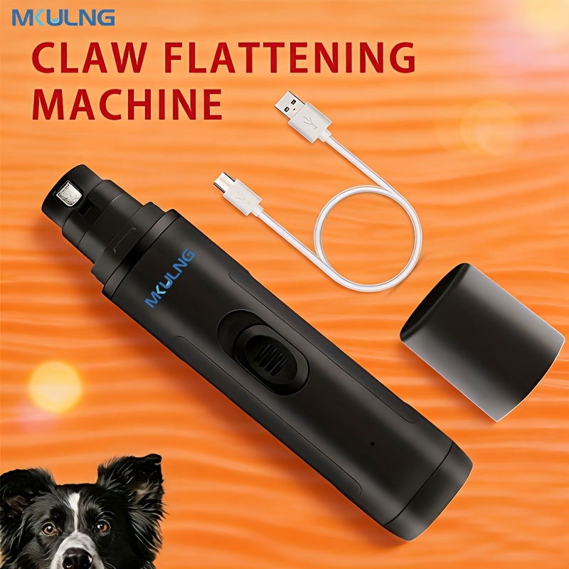 Quiet Electric Dog Nail Grinder USB Rechargeable – 2-Speed Painless Pet Nail Trimmer with Polishing & Smoothing Head for Large Medium Small Dogs, Low-Noise Cordless Claw Care Tool, Black Blue Green White