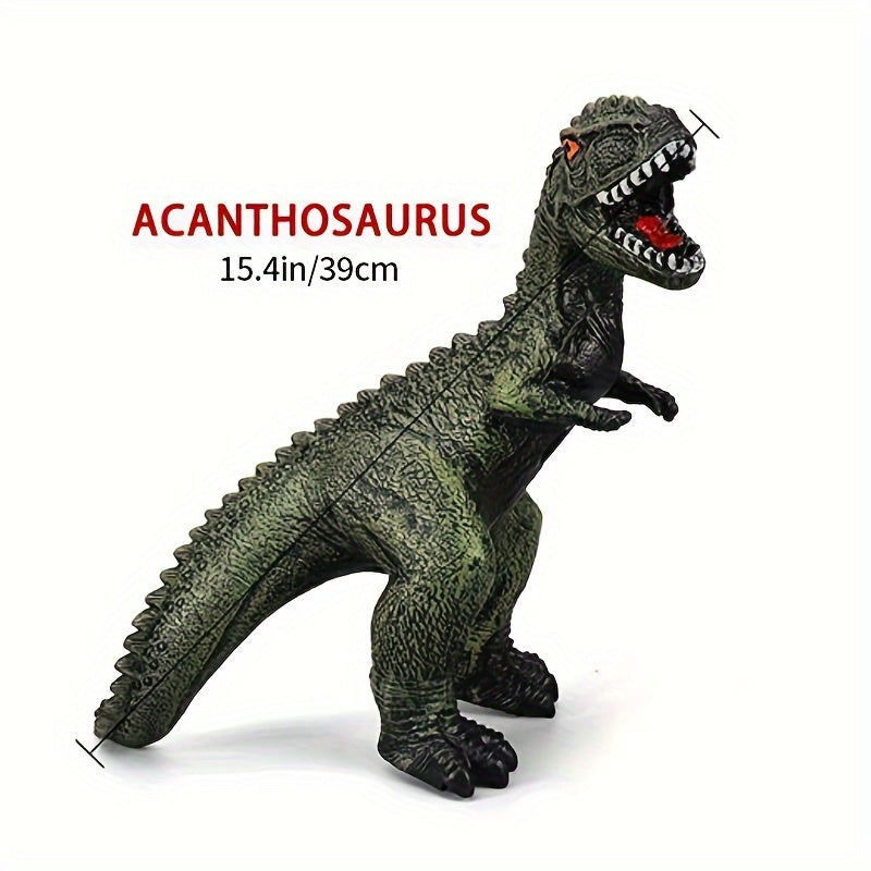 Realistic Soft Rubber Dinosaur Toy Figures for Kids - Choose Tyrannosaurus Rex, Triceratops, Pterodactyl, Brachiosaurus, Acanthosaurus or Combo, Durable Dino Playset for Boys and Girls, Birthday Christmas Gift