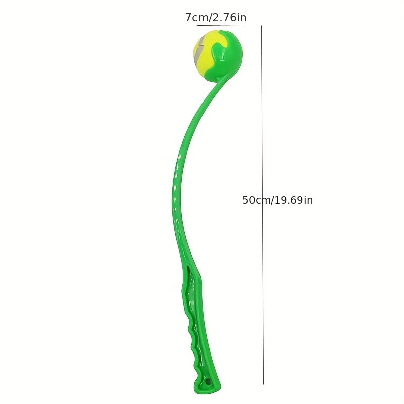 Dog Ball Launcher Thrower with Tennis Ball - Hands-Free Fetch Stick for Outdoor Training & Exercise, No-Bend Dog Ball Chucker for Small Medium Large Dogs, Durable Pet Ball Thrower Toy
