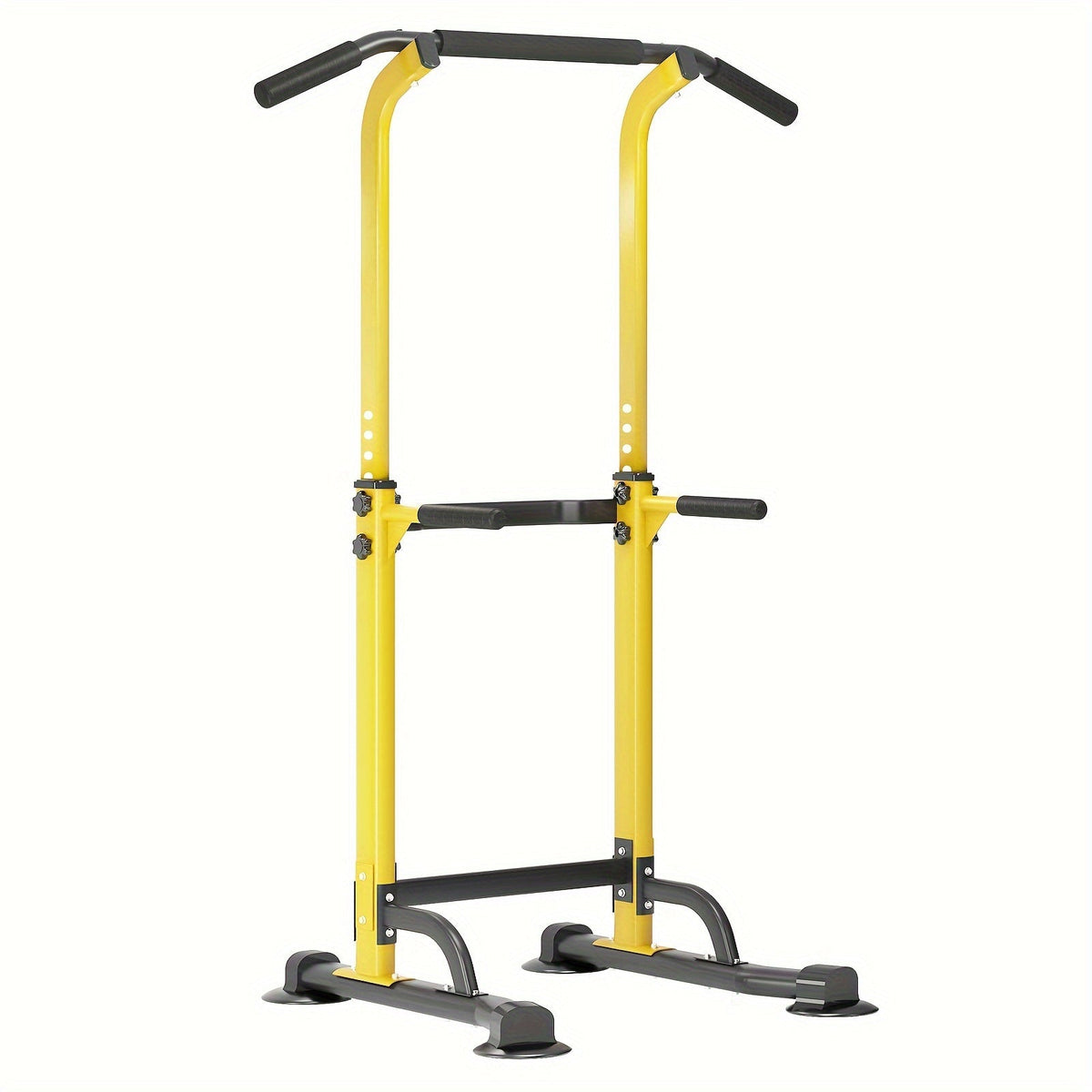 Power Tower Dip Station with Pull-Up Bar 10 Adjustable Heights 330 lbs Capacity Full-Body Strength Training for Home Gym – Pink Black Red Yellow Blue Orange Green