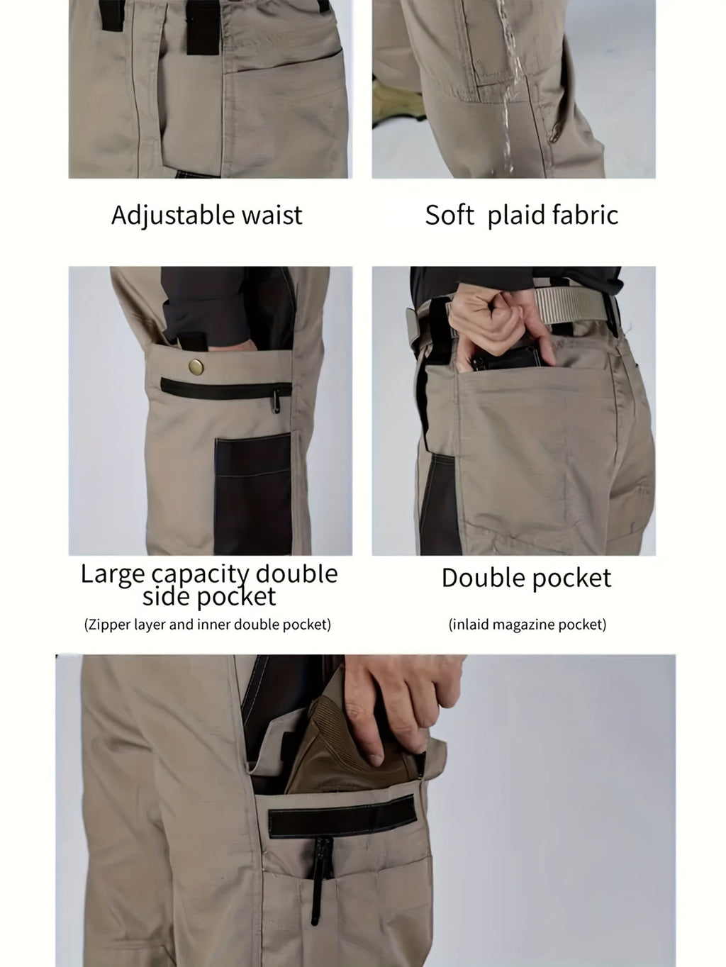 Men's Tactical Cargo Pants Quick-Dry Lightweight Multi-Pocket Hiking Outdoor Work Pants S-XXXL Black Grey Green Brown Regular Fit Utility Trousers