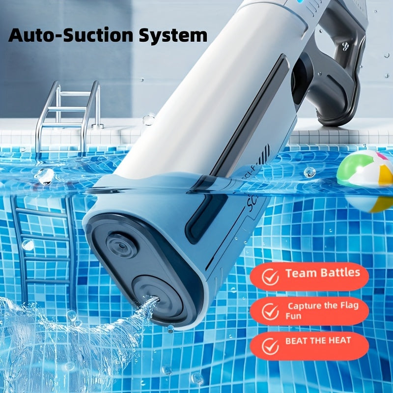 Electric Water Gun Auto-Fill with LED Pulse Light – 40ft Long Range Rapid-Fire Squirt Gun, USB Rechargeable 240-Shot Tank, Water Blaster for Kids & Adults, Pool Beach Backyard Summer Fun