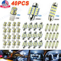 40PCS Car LED Interior Bulb Kit T10 W5W 31mm 42mm 6000K Cool White 12V, No Error Map Dome Door Trunk Courtesy Light Replacement Set for Most Cars