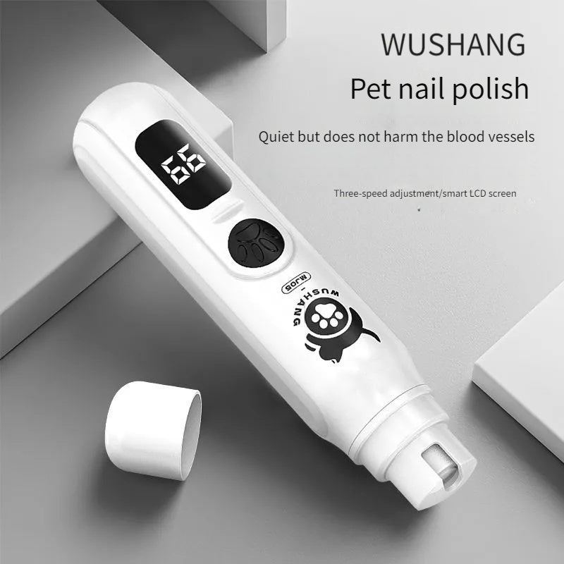 USB Rechargeable Pet Nail Grinder with Diamond Bit - Low Vibration Wireless Dog & Cat Claw Care Tool, Quiet Electric Nail File for All Breeds Small Medium Large Pets
