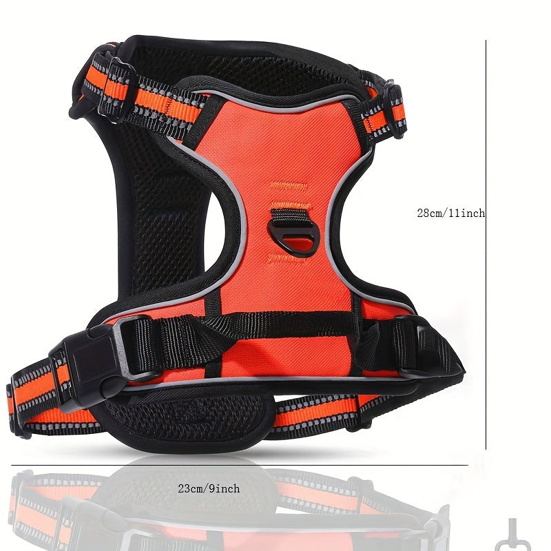 3pcs Anti-Escape Dog Harness Set with Leash & Poop Bag Dispenser – Adjustable No-Pull Chest Harness for Medium & Large Dogs – Complete Dog Walking Gear Set for Outdoor Adventures