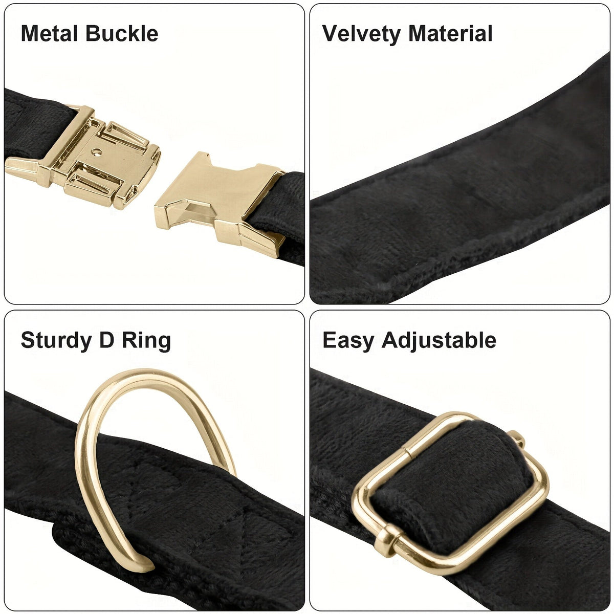 Dog Bowtie Collar Velvet Adjustable with Metal Buckle - Cute Puppy Bow Tie Collar S-XL for Small Medium Large Dogs, 12 Colors, Durable Elegant Dog Gift