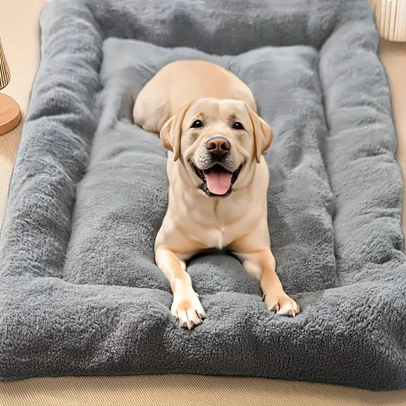 Extra Large Plush Dog Bed & Cat Nest – Thickened Ultra-Soft Polyester Pet Sofa Mat for Small, Medium & Large Dogs & Cats, Cute Rectangular Cushion Bed