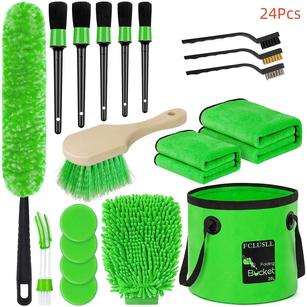 Car Cleaning Kit 17-35 Piece – Portable Vacuum Cleaner, Windshield Cleaning Tool, Drill Brush Set & Interior Brush Set for Full Car Detailing, Holiday Gift for Family & Friends