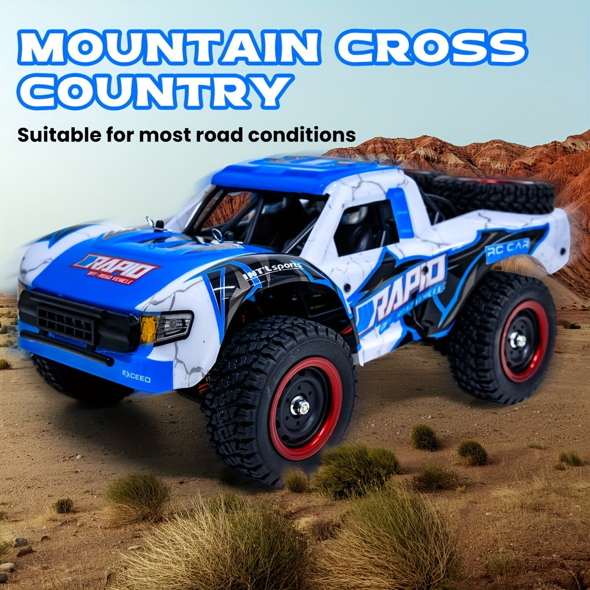 1:14 Scale High Speed RC Car 4WD Off-Road Vehicle – Brushless Motor PRO 50-70 km/h or Carbon Brush 38 km/h – Four-Wheel Drive Remote Control Truck for Adults & Kids