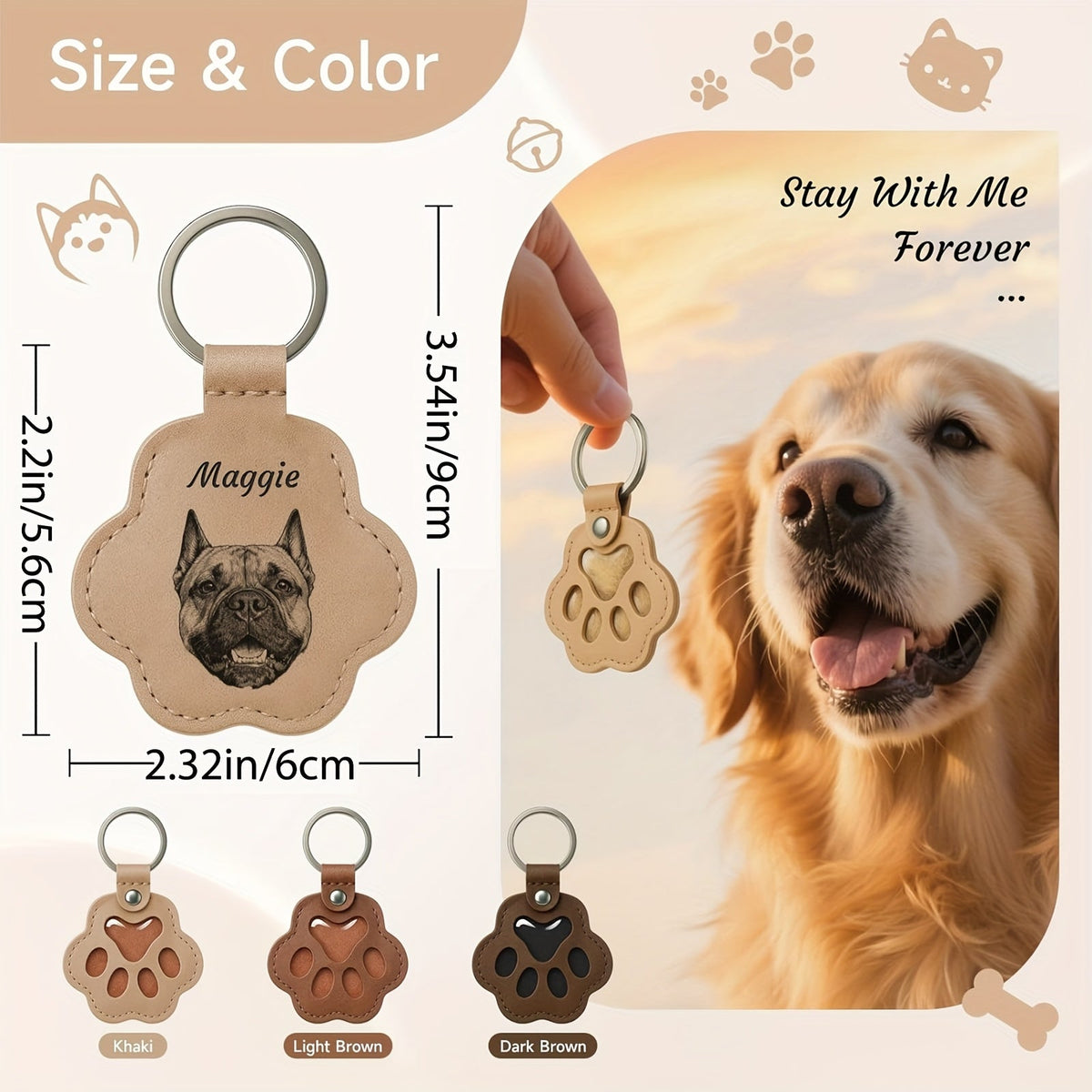 Personalized Pet Hair Souvenir Keychain - Custom Pet Avatar Hair Collection Keychain, Cute Dog & Cat Design Gift for Pet Lovers, Durable Pet Keepsake for Christmas Halloween Birthday