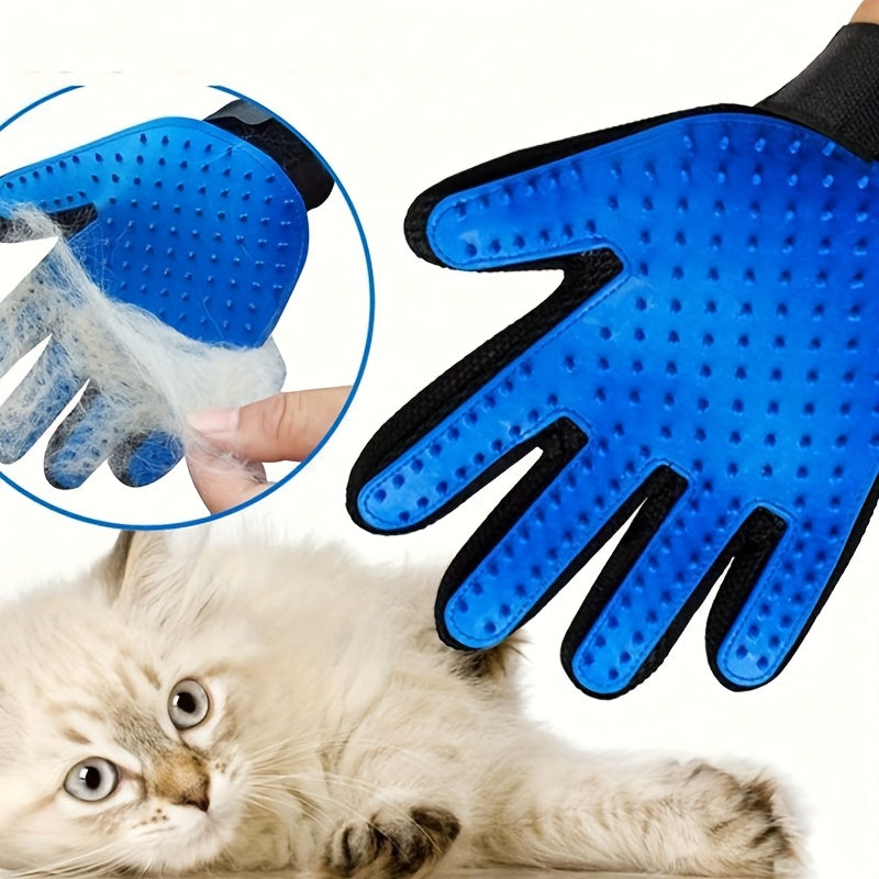 Pet Grooming Gloves 2-Pack for Dogs & Cats - Deshedding Massage Brush Glove for Removing Loose Fur Hair Shedding Control Cat Dog Cleaning Petting Grooming Tool Gift