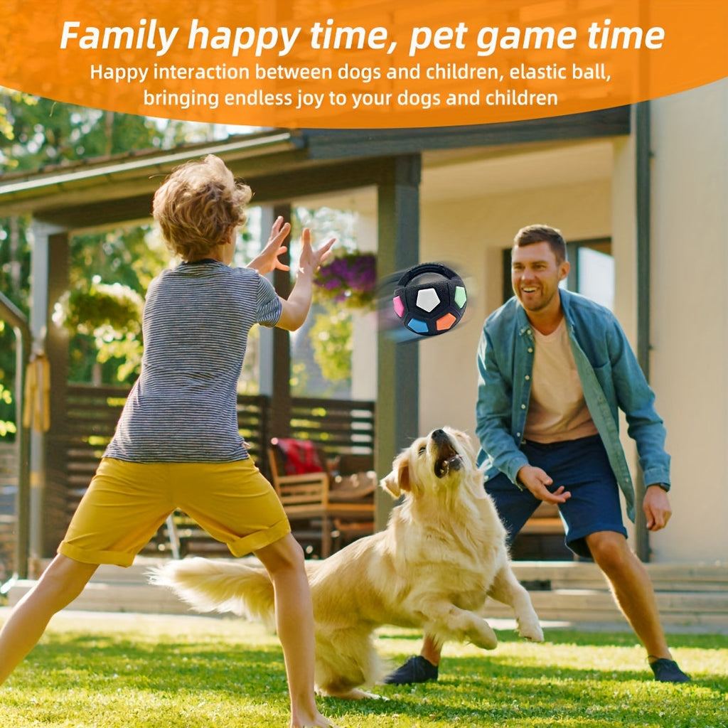 Squeaky Dog Ball Toy Durable TPR Soccer Football Interactive Chew Toy for Medium Dogs Teeth Grinding Training No Battery Needed Pet Play Ball