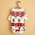Pet Christmas Plush Sweatshirt for Dogs and Cats – Warm Soft Fleece Holiday Pullover for Small Medium Pets, Autumn Winter Cozy Costume, XS S M XXL, White Festive Pet Apparel