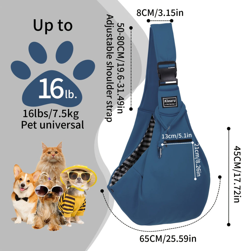Pet Crossbody Shoulder Bag & Backpack for Small to Medium Dogs & Cats - Foldable Outdoor Travel Pet Carrier, Breathable Adjustable Strap, Up to 16lb/7.5kg, 12 Colors, Bonus Sticker Set Options