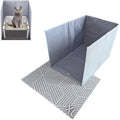 Foldable Splash-Proof Cat Litter Box Fence, Portable Open-Top Cat Litter Box Baffle & Surround Guard, Anti-Mess Litter Scatter Shield for Cats, Easy Clean Collapsible Cat Litter Mat Enclosure