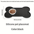Silicone Pet Feeding Mat for Dogs – Non-Slip Waterproof Food Bowl Mat Easy to Clean – Dog Placemat for Food & Water Bowls in Black, Apricot, Pink & Gray