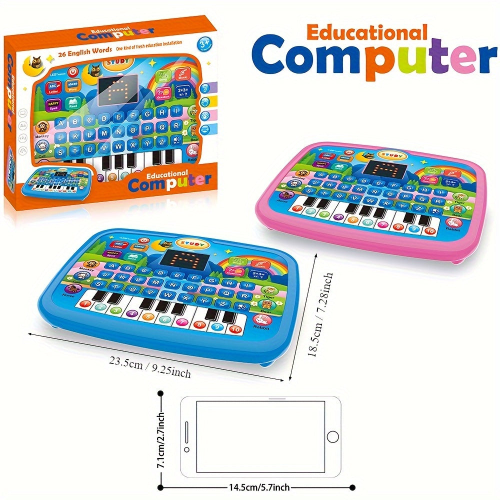 Multifunctional Educational Learning Machine for Toddlers, English Alphabet Numbers Music Animal Sounds Piano Keys Early Learning Toy, Interactive Bilingual Teaching Tablet for Kids Age 1-5, Best Birthday Gift