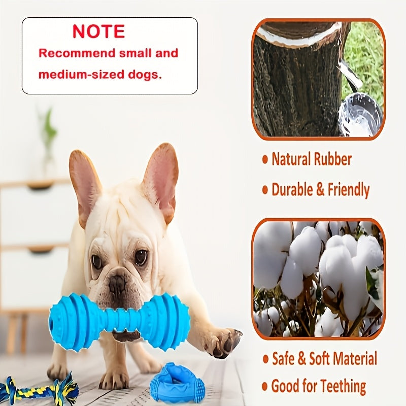 Dog Chew Toy Pack 5, 10 or 15 Pieces – Assorted Puppy Teething Toys with Rope Knots, Balls & Spiky Rings, Interactive Chewing & Entertainment Bundle for Small Dogs, Random Styles & Colors