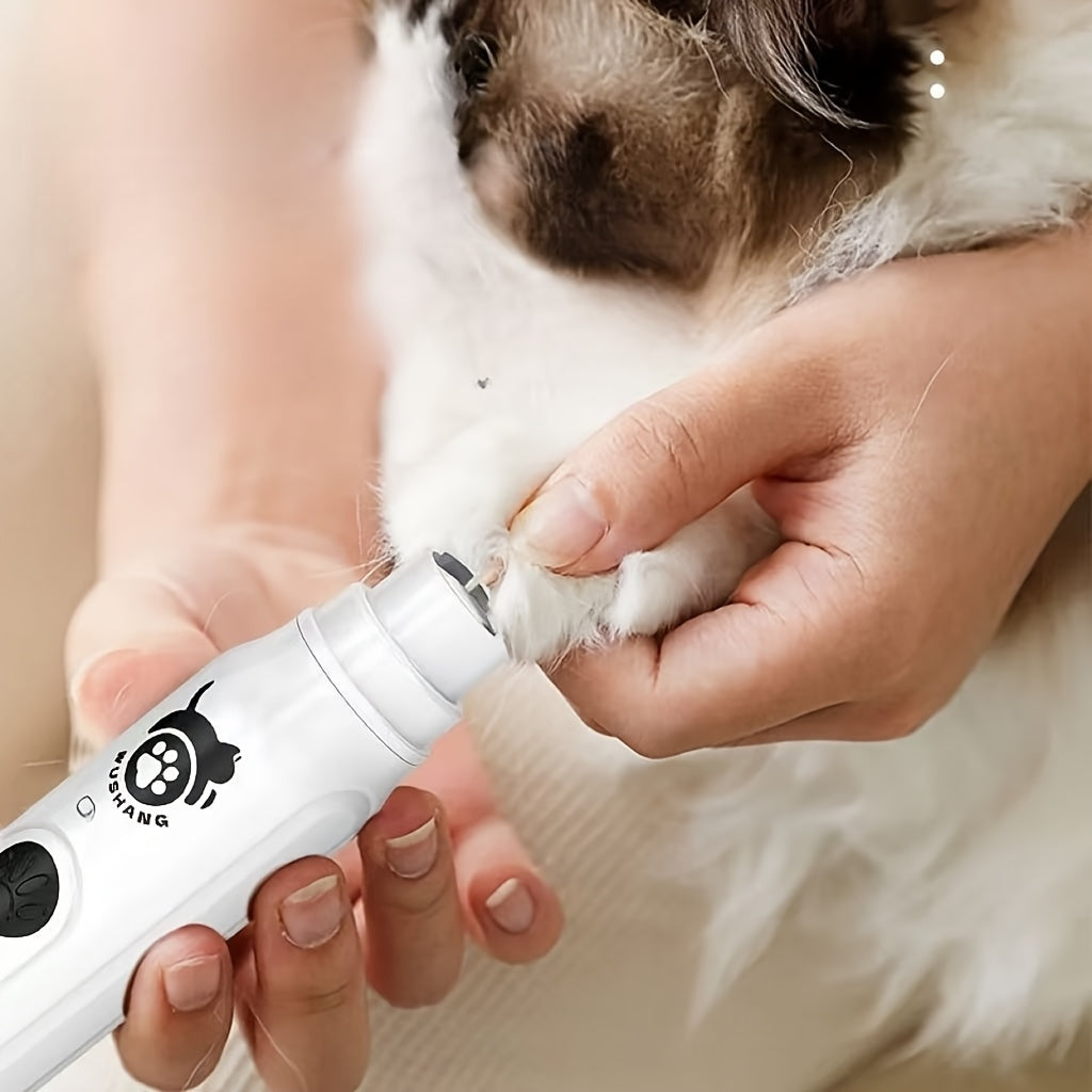 USB Rechargeable Pet Nail Grinder with Diamond Bit - Low Vibration Wireless Dog & Cat Claw Care Tool, Quiet Electric Nail File for All Breeds Small Medium Large Pets