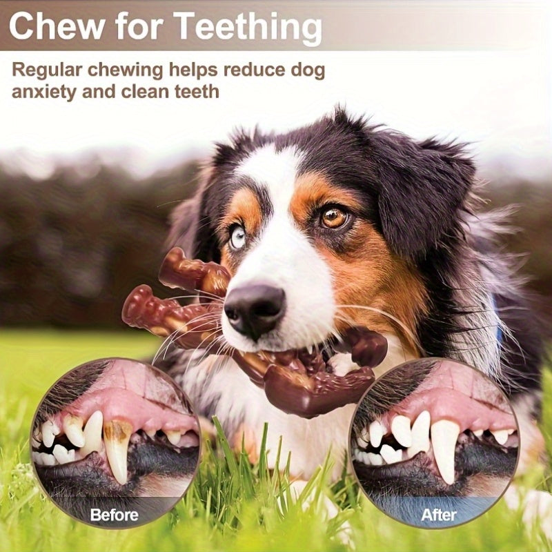 KYLINSURE Unbreakable Durable Dog Chew Toy for Medium & Large Dogs – Realistic Beef Flavor Rubber Chew Stick, Safe Teething & Gum Health Training Toy for Aggressive Chewers, Long-Lasting Dog Chew