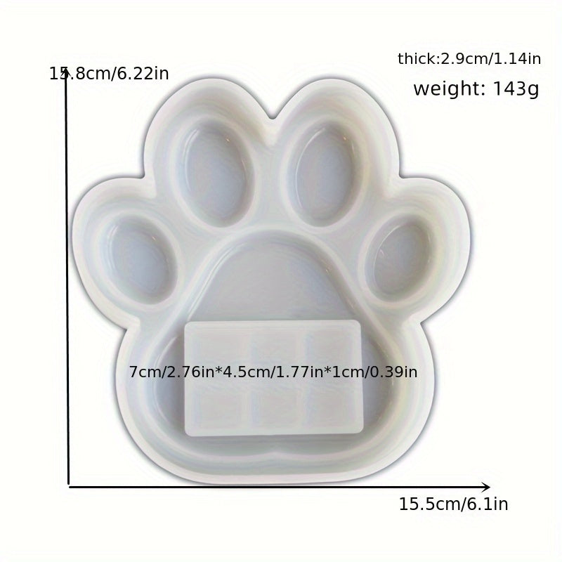 Pet Memorial Stone Mold Kit – Large Dog Paw Print & Photo Frame Plaster Mold for Garden Backyard Tombstone, DIY Pet Grave Marker & Memorial Ornament for Dogs & Cats