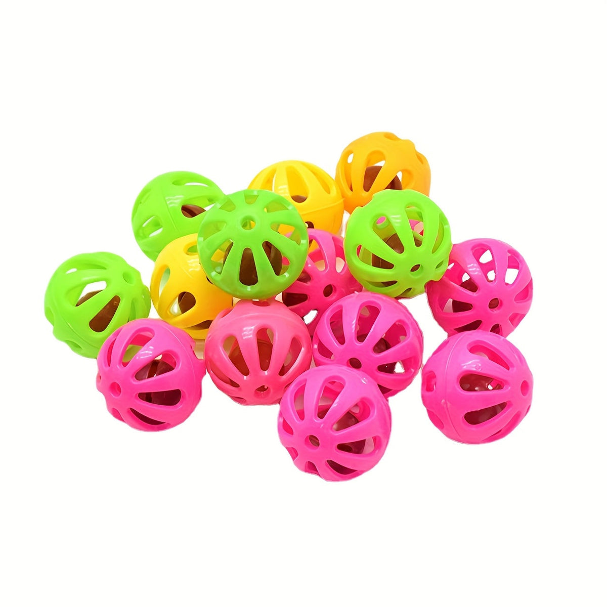 Colorful Bird Toy Bell Balls 10pcs Plastic Jingle Bell Balls for Parrots Budgies Cockatiels Conures Boredom Relief Cage Accessory Decorative Bird Toys