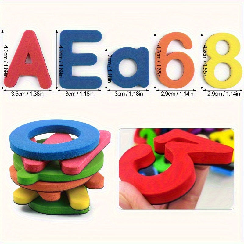 50 Pcs Magnetic Letters and Numbers for Kids Colorful Alphabet Refrigerator Magnets Educational Fridge Stickers Learning Toy for Toddlers Preschool Spelling Reading ABCs 123s Gift Random Colors