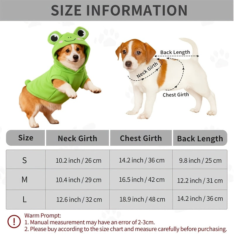 Cute Cartoon 3D Animal Dog Hoodie - Warm Polyester Knit Pet Sweatshirt for Small & Medium Dogs, Newborn Puppies, All-Season Puppy Clothes with Funny Animal Costume Design, Cozy Dog Outfit for Indoor & Outdoor Wear