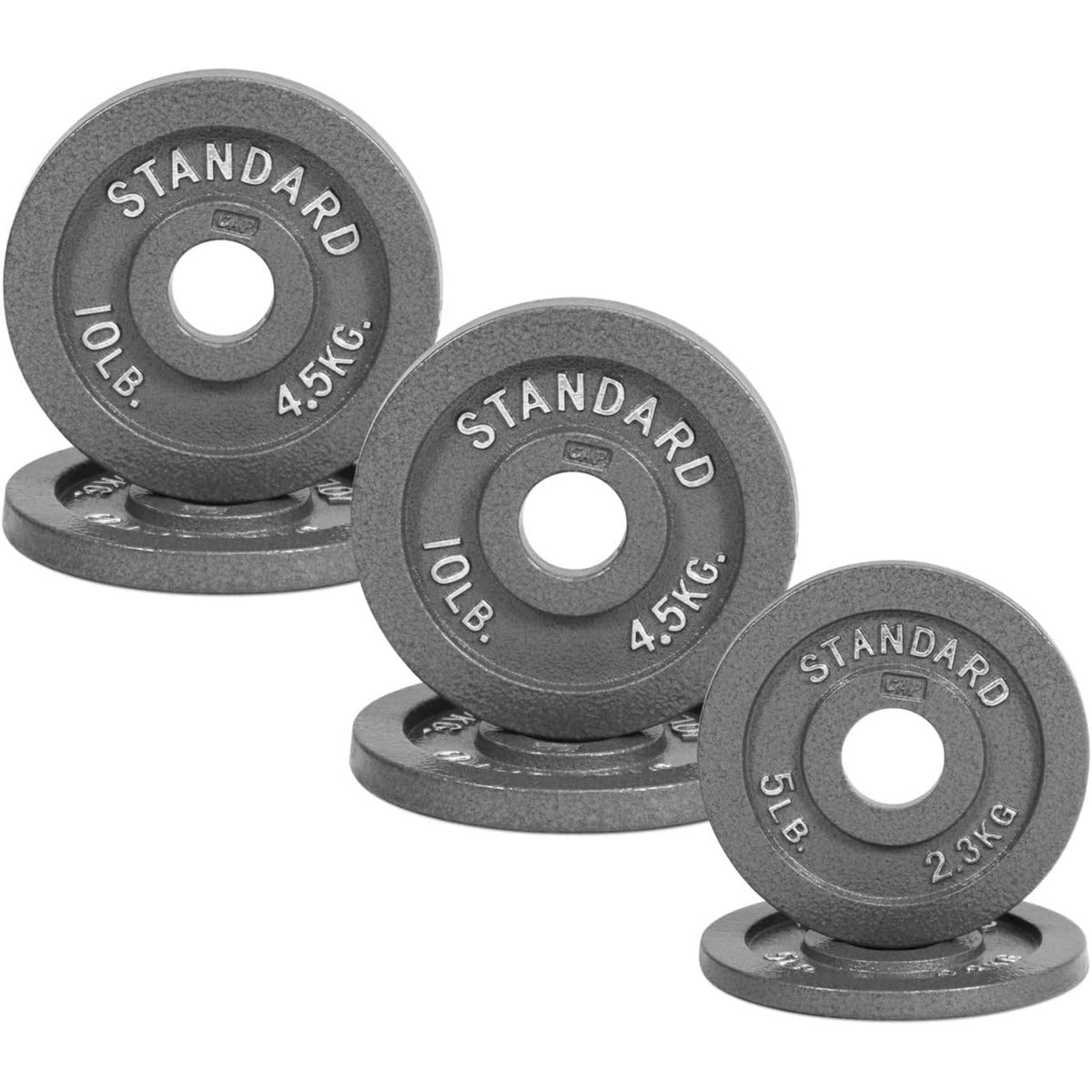 Cast Iron Weight Plates 2-Inch Solid Baked Enamel Finish for Strength Training Weightlifting Bodybuilding Powerlifting Home Gym Barbell 2.5 5 10 25 35 45 100LB