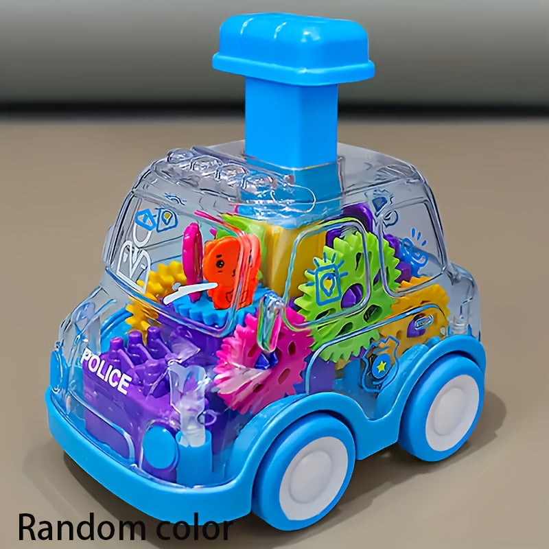 Transparent Gear Pull Back Toy Car for Kids – Educational See-Through Engine Car Model for Boys & Girls | Birthday Christmas Halloween Gift, Available in Yellow, Blue & Red