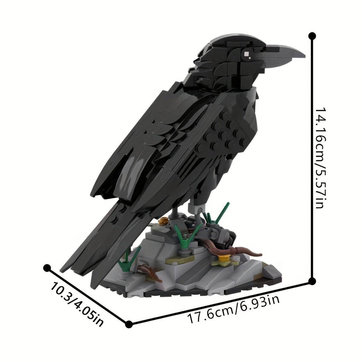 MOC 357 Piece Raven Building Blocks Set – Animal Bird Brick Model Kit – Creative STEM Construction Toy for Teens & Adults – Halloween, Christmas & Birthday Gift Idea for Bird Lovers & Collectors