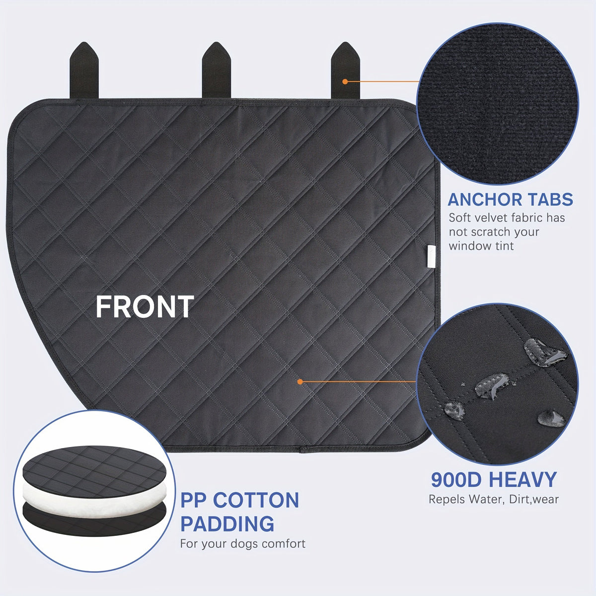 Dog Scratch Protection Car Door Protector 2 Pack - Stain-Resistant Pet Door Guard Cover for Car Truck SUV Interior, Easy Install Anti-Scratch Dog Door Panel Shield, Black