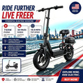 G11 Electric Scooter with Cushion Seat 54.6V – Foldable Commuter E-Scooter with Padded Saddle for Adults, Urban Commuter Trips, Comfortable Long-Ride Design