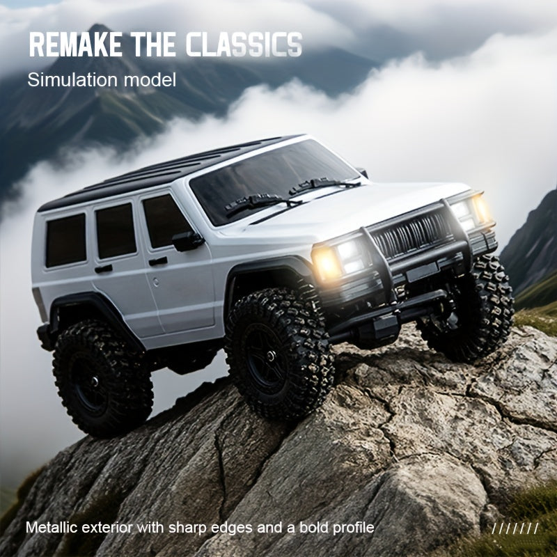 1:18 Scale RC Rock Crawler 4x4 All Terrain Remote Control Car – High-Torque Diamond Axles, LED Lights, Heavy-Duty Chassis – Extreme Off-Road RC SUV for Adults & Kids – White, Gray, Blue, Green