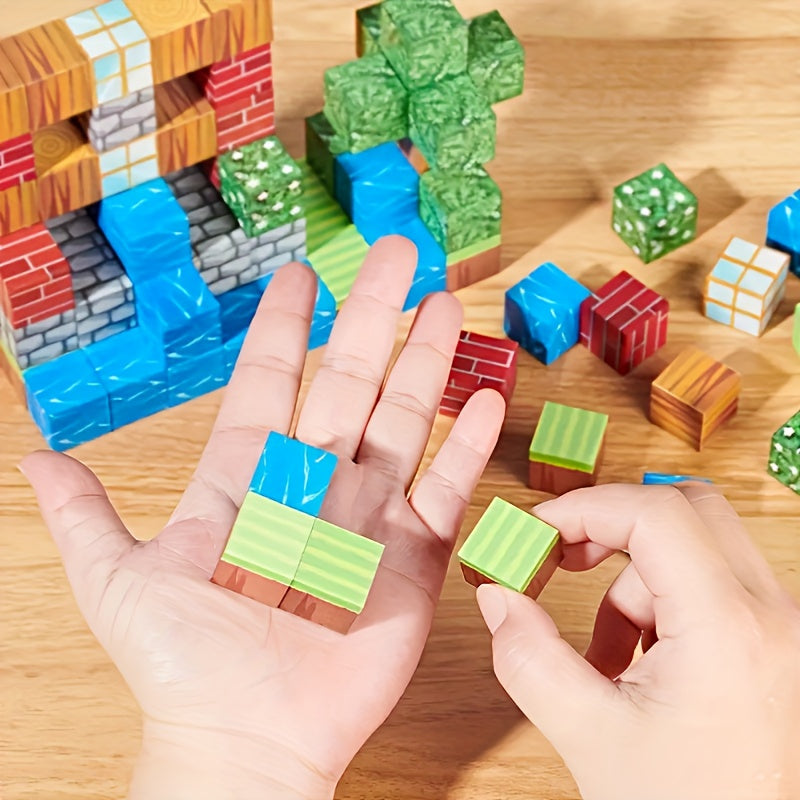 100pcs Creative Magnetic Building Blocks Toy Durable ABS STEM Toy for Kids Ages 3+ Develops Spatial Thinking & Motor Skills Varied Themes Random Styles Birthday Christmas Gift