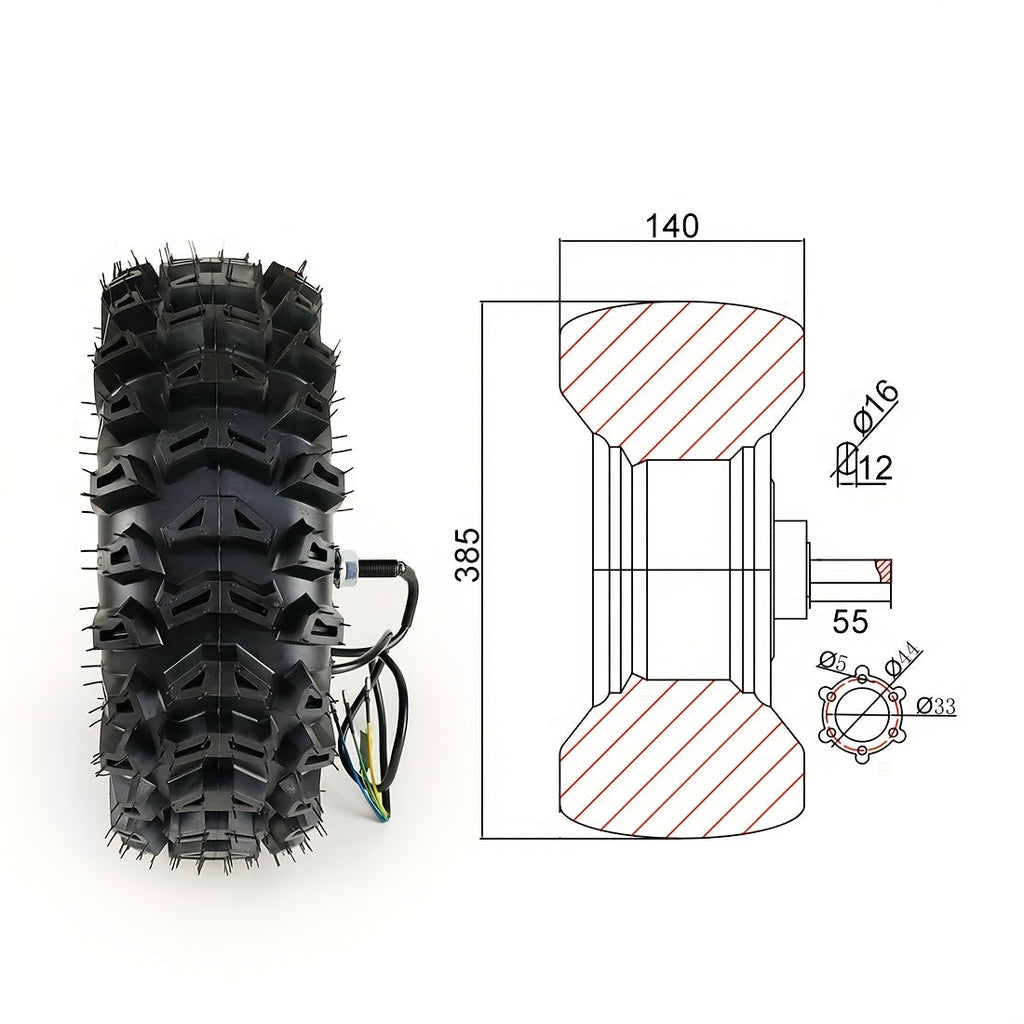 4WD Electric Go-Kart Conversion Kit – 4x 15" 500W Brushless Hub Motors with Remote Control, 24V/36V/48V Compatible, Fits Karts & Scooters