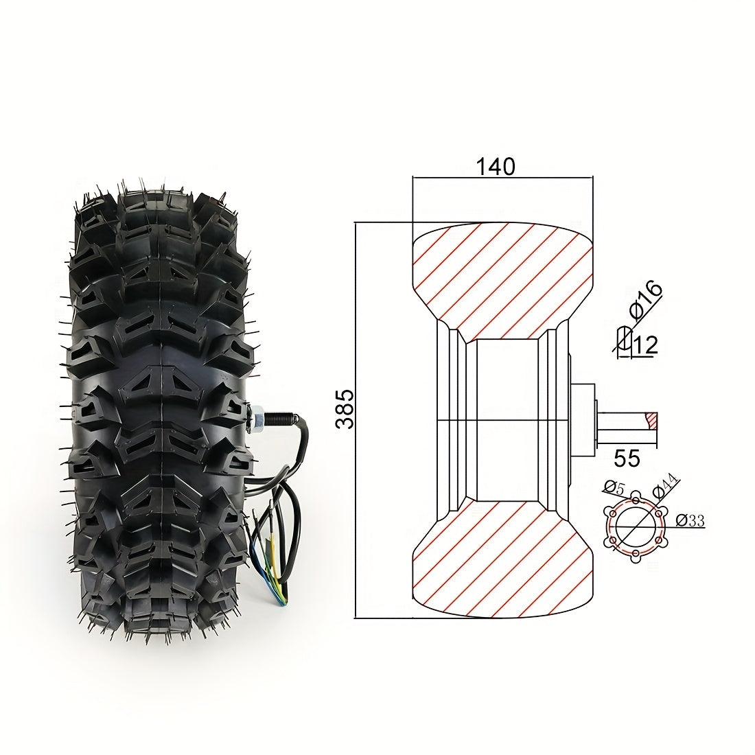 4WD Electric Go-Kart Conversion Kit – 4x 15" 500W Brushless Hub Motors with Remote Control, 24V/36V/48V Compatible, Fits Karts & Scooters