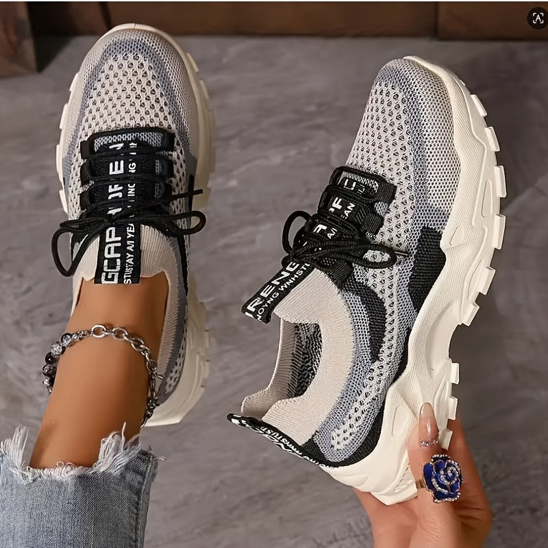 Women's Casual Low-Top Sneakers with Thick PVC Sole – Breathable Lightweight Tennis Shoes for Gym, Running & Everyday Wear | Women's Sports Shoes Sizes US 5-10 in Green, Black, Pink & Blue
