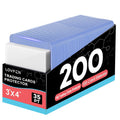 Trading Card Top Loaders 200 Count Hard Plastic 3x4 Inch Card Holders with Sleeves for Baseball Football Basketball Sports Cards TCG Pokemon Collector Gift