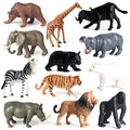 12pcs Realistic Mini Wildlife Animal Figurines Set Jungle Zoo Animal Statue Toys for Kids Toddlers Party Favors Easter Eggs Christmas Birthday Gifts