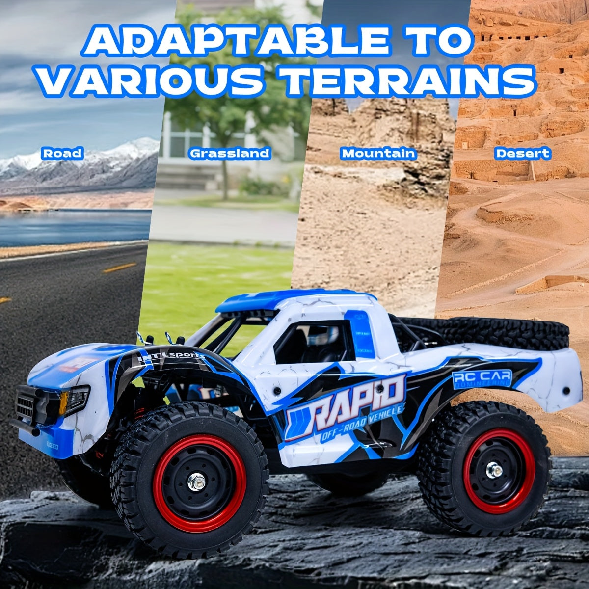 1:14 Scale High Speed RC Car 4WD Off-Road Vehicle – Brushless Motor PRO 50-70 km/h or Carbon Brush 38 km/h – Four-Wheel Drive Remote Control Truck for Adults & Kids